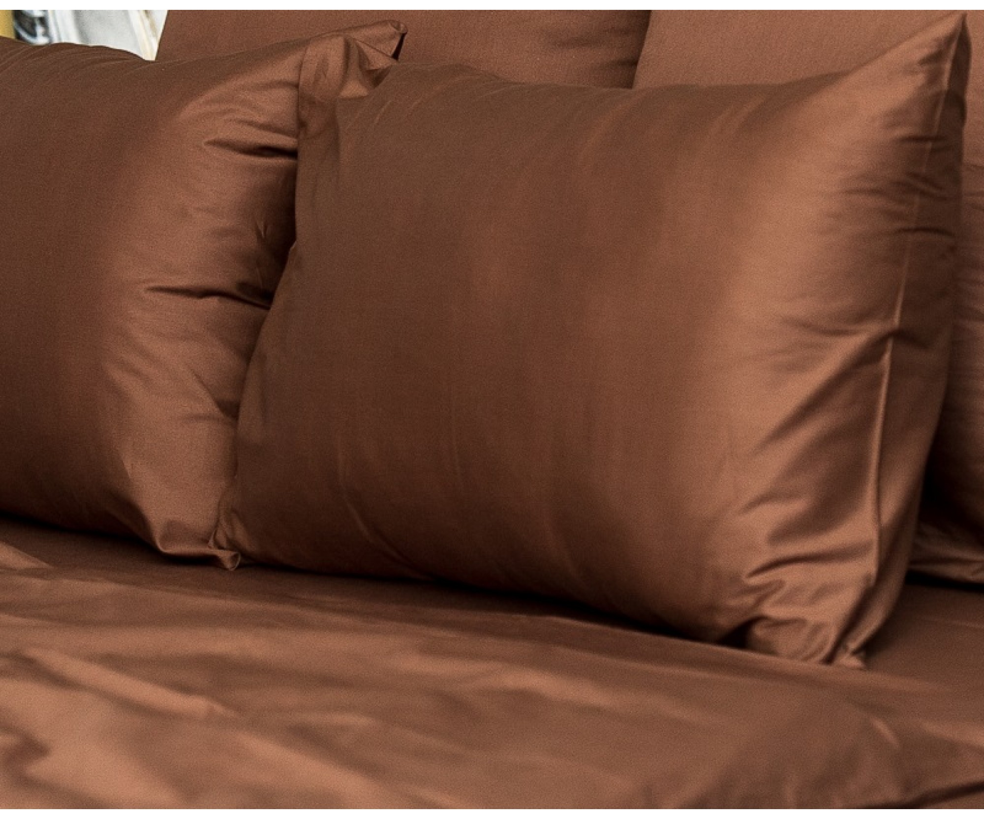 Простынь на резинке для круглой кровати «Горячий шоколад»/ диаметр 220