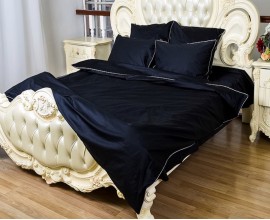 Семейное постельное белье «Only Black» с кантом /150Х210 /230Х250 /50Х70 или 70х70